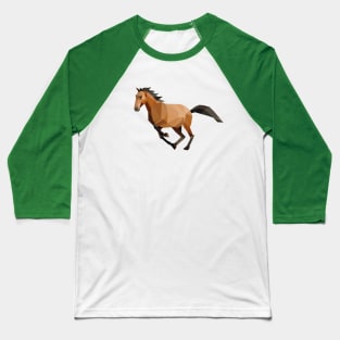 Brown Low Poly Horse Baseball T-Shirt